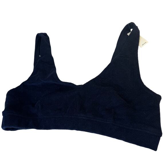 OFFLINE by Aerie Summer Lights Terry Sports Bra Royal Navy Plunge Medium NWT - Picture 2 of 7